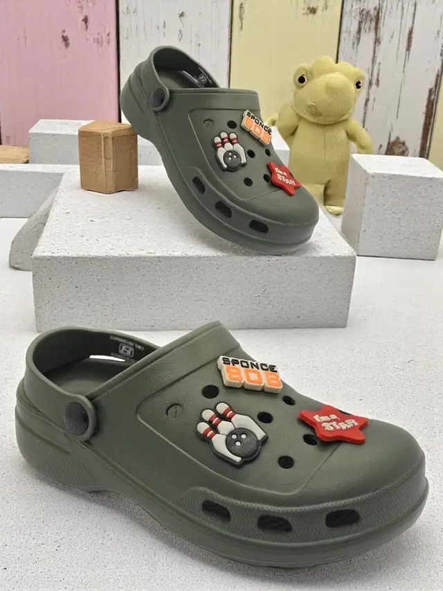 Clogs for Kids, Olive (6-9 Months)