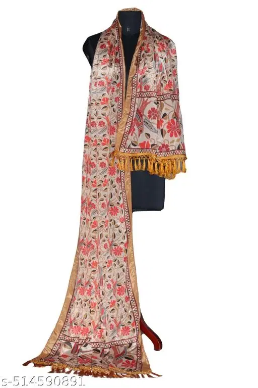 Art Silk Printed Dupatta for Women & Girls, Multicolour (Free Size)