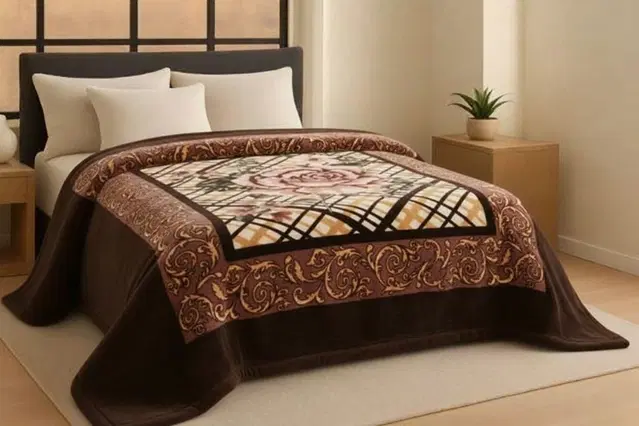 Wool Printed Blanket, Multicolor (90x80 inch)