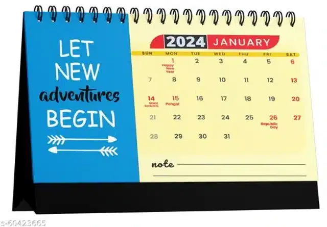 Desk Calender cum Personal Organiser, Multicolor