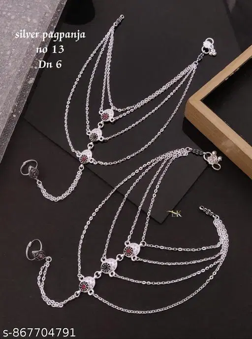Anklet with Toe Ring for Women (Silver, Free Size)