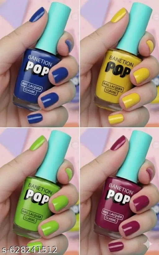 Banetion Matte Nail Polish, Multicolor, Pack of 4