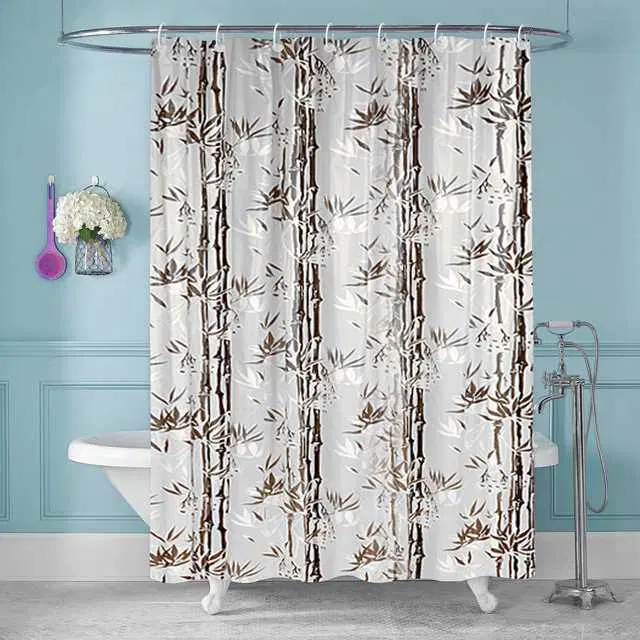 E-Retailer PVC Waterproof Shower Curtain, Brown, 84X54 Inches, SPM-2