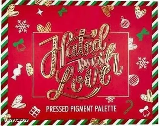 The Hated With Love Red Edition Original Eyeshadow Palette - Long Lasting Waterproof Shades for Girls, Multicolor, Matte and Shimmery Finish