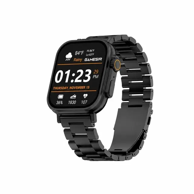 Immutable Black T800 Ultra Smartwatch Stainless Steel, BT Calling, Fitness & Music Smartwatch  [Black Metal Strap, Regular Size]