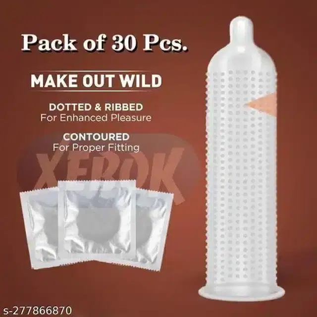 Xebok Chocolate Flavoured Full Dotted Condoms, Pack of 30