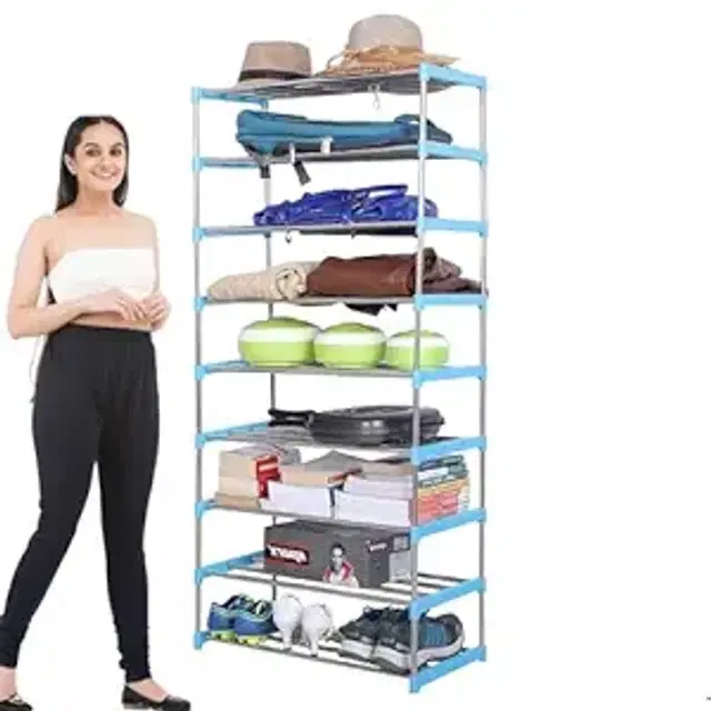 Metal 9 Layer Multipurpose Collapsible Rack, Multicolor