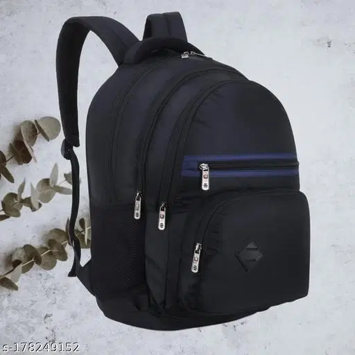 Nylon Backpack for Men & Women, Black