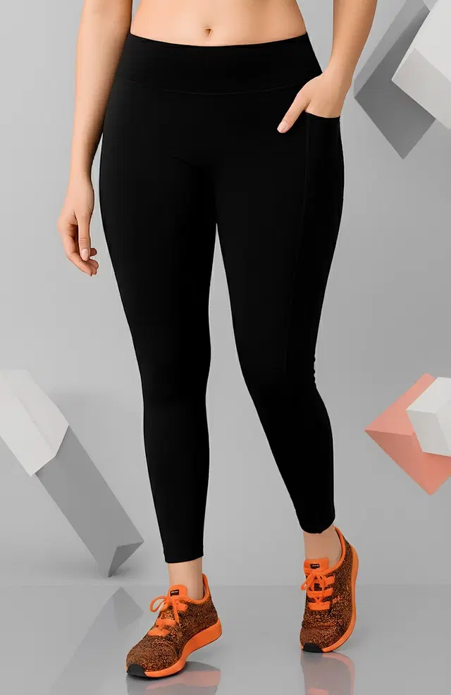 Polyester Leggings for Women, Black (S)