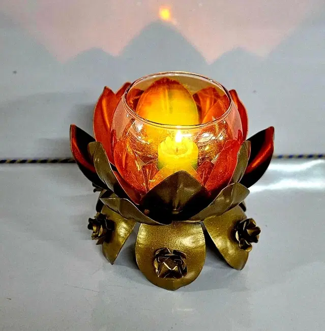 Metal Decorative Moroccan-Style Candle Holder, Black, Pack of 1