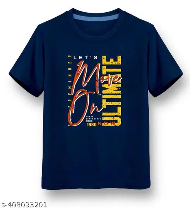 Round Neck T-Shirt for Boys & Girls (Navy Blue, 3-4 Years)