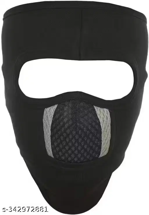 Anti-Dust Protection Cotton Blend Motorcycle Head & Face Covers for Men ,Black (Free Size)