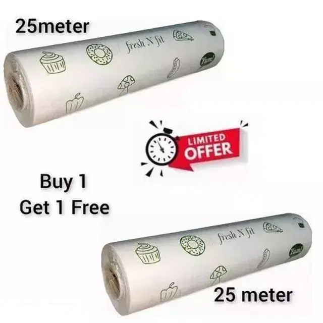Food Wrapping Butter Paper Roll, 25 m, Pack of 2