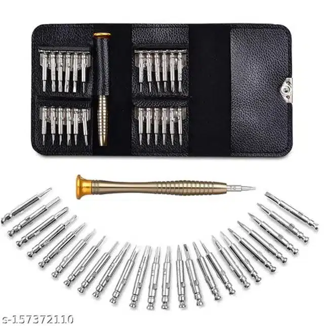 Stainless Steel Hand Power Tools Kit, Copper & Silver, Set of 25
