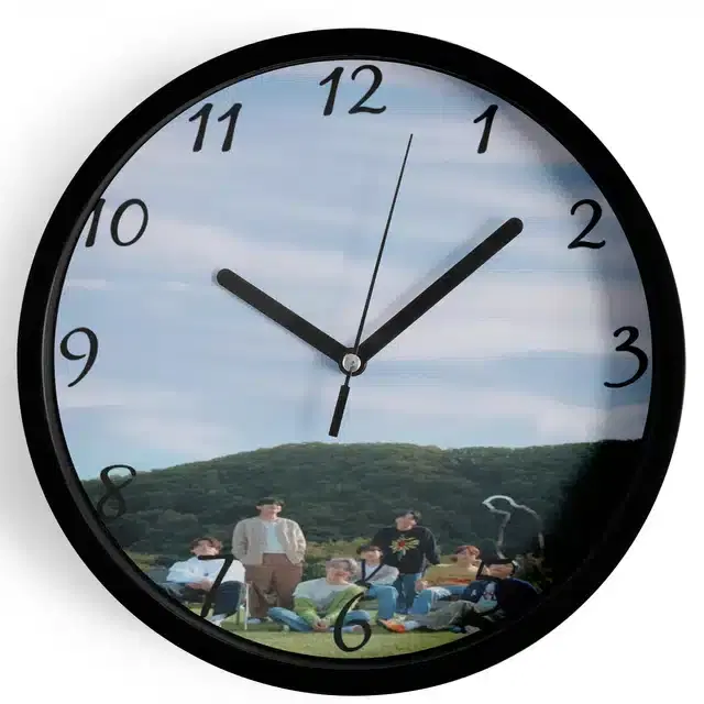 HD Printed Plastic Wall Clock, Multicolor, 10x10 Inches