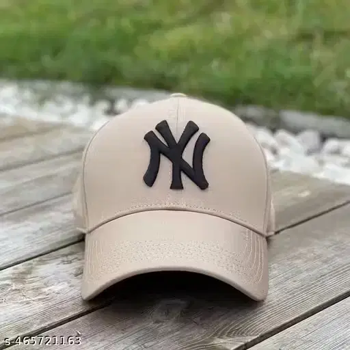 NY Embroidered Baseball Cap for Men & Women, Beige