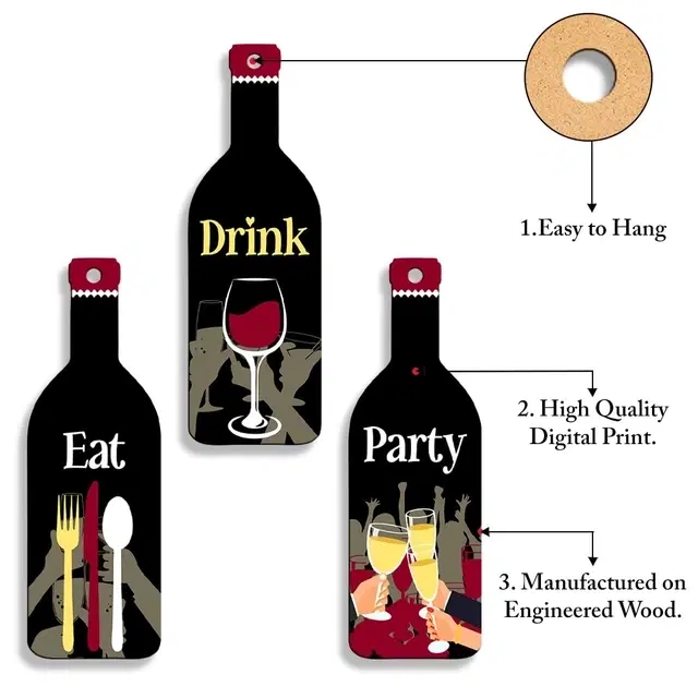 Kc Arts Drink Party Wooden Wall Hanging