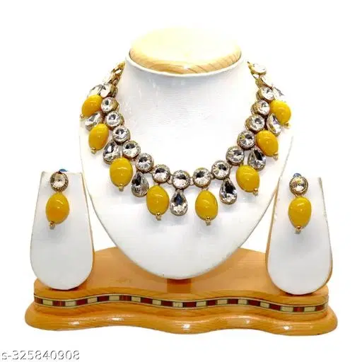 Antique Beads And Kundan Work Jewellert Set for Women