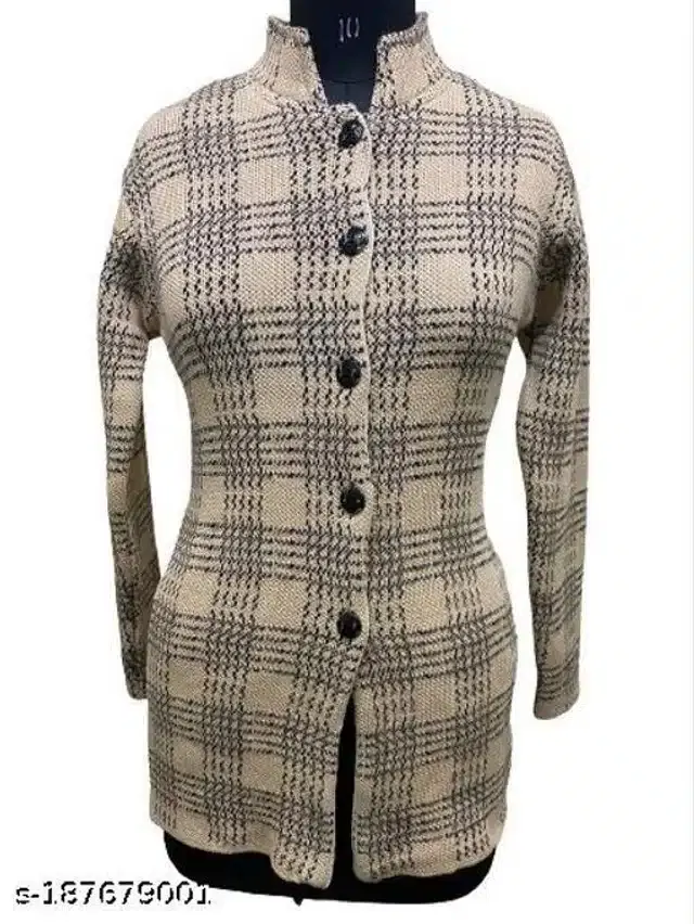 Woolen Sweater for Women (Beige, Free Size)