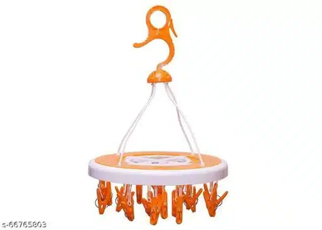 Drying Clothes Hanging Rack with 32 Clip, Orange