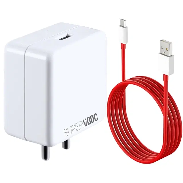 85 W SuperVOOC 6 A Wall Charger for Mobile with Detachable Cable, Red, Cable Included