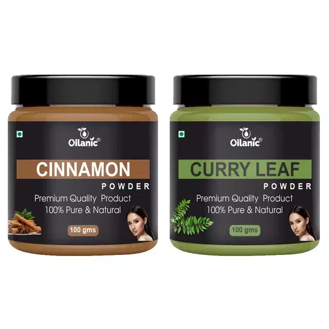 Natural Cinnamon & Curry Leaf Powder for Skin & Hair, Pack of 2, 100 g
