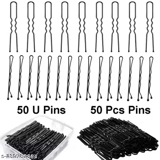 Attractive Hair Pins for Women & Girls, Multicolour, Pack of 50