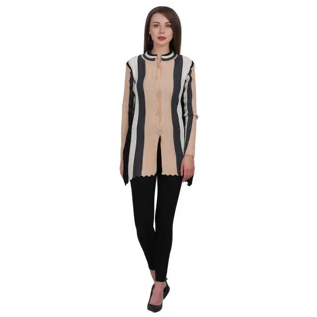 Women's Button Cardigan (Multicolor, XL) (AX-50)