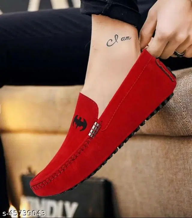 Loafers for Men (Red, 6)