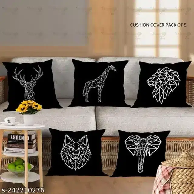 Cushion Cover for Home, Multicolor, 16x16 inches, Pack of 5