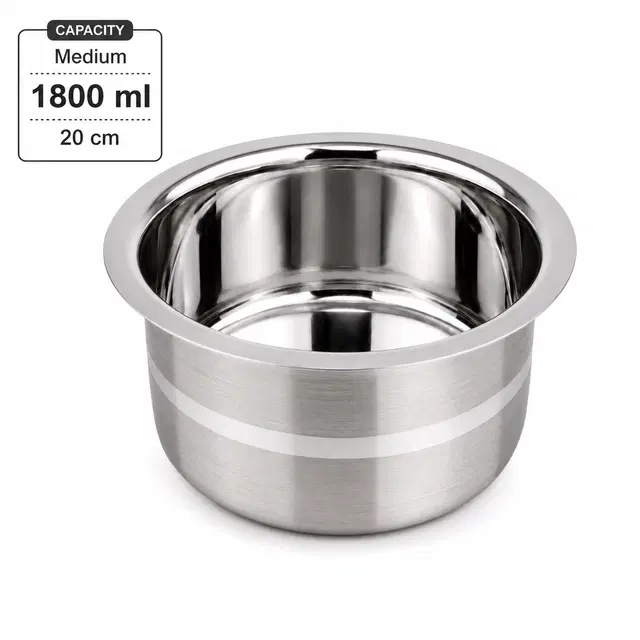 TerraHome Steel Silver Touch Milk Pots/Tope/Patila 1800 ml