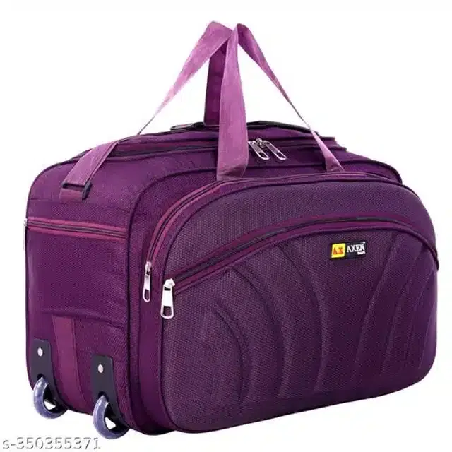 Polyester Trolley Duffel Bag for Men & Women, Purple