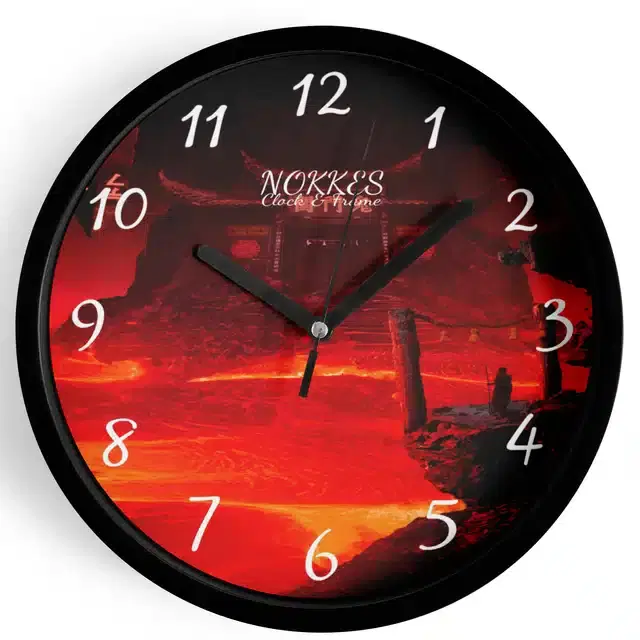 Plastic Printed Wall Clock, Multicolor, 7 Inches