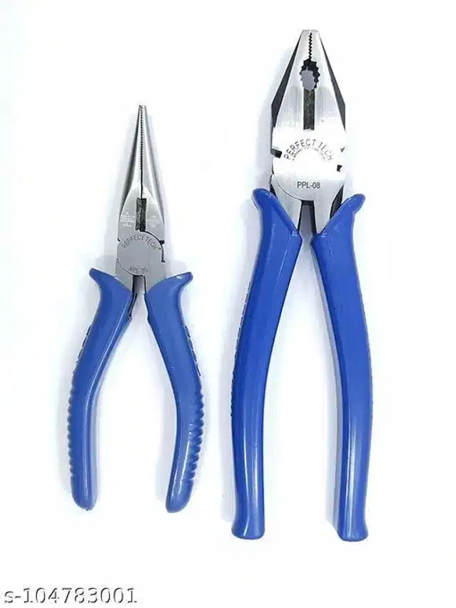 Combination & Long Nose Plier, Set of 2, Blue