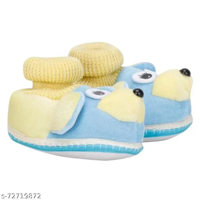 Booties for Infants (Yellow & Blue, 6-9 Months)