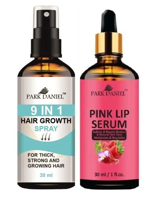Park Daniel 9 in 1 Hair Growth Spray with Pink Lip Serum, 30 ml, Set of 2