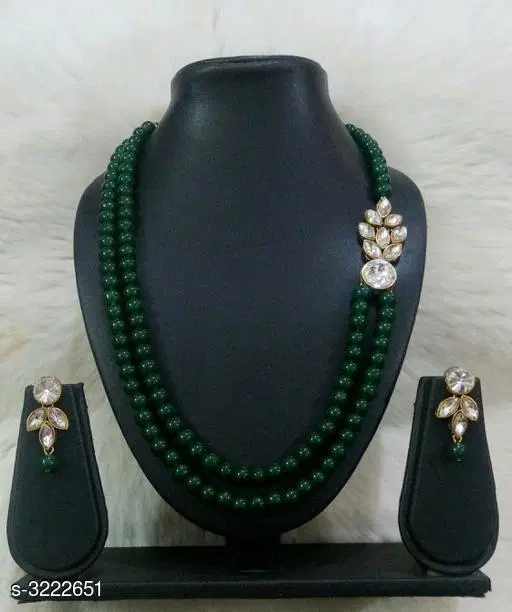 Trendy Alloy Jewellery Set for Women & Girls, Green