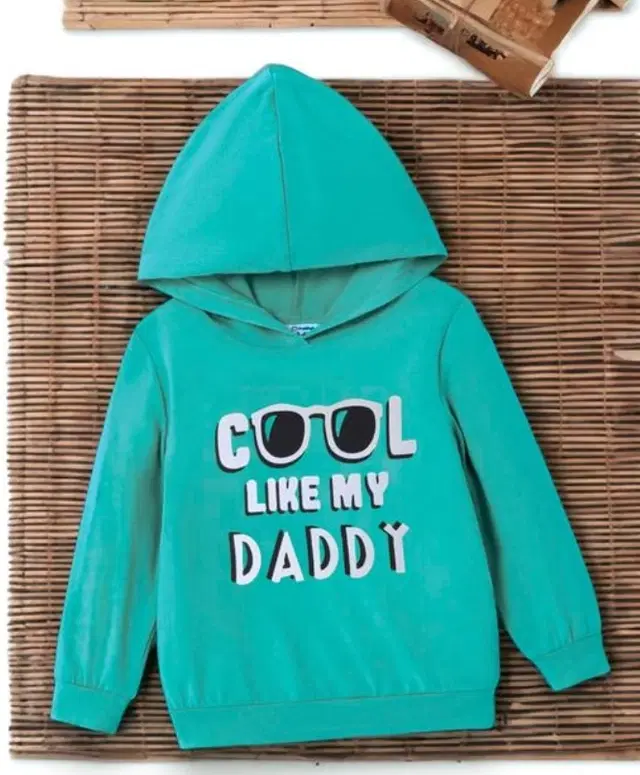Light Fleece Printed Hoodie for Kids, Green, 8 (9 Years)