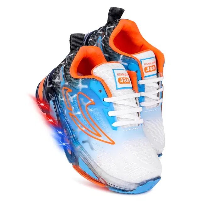 Casual Shoes for Boys (Orange & White, 7C)