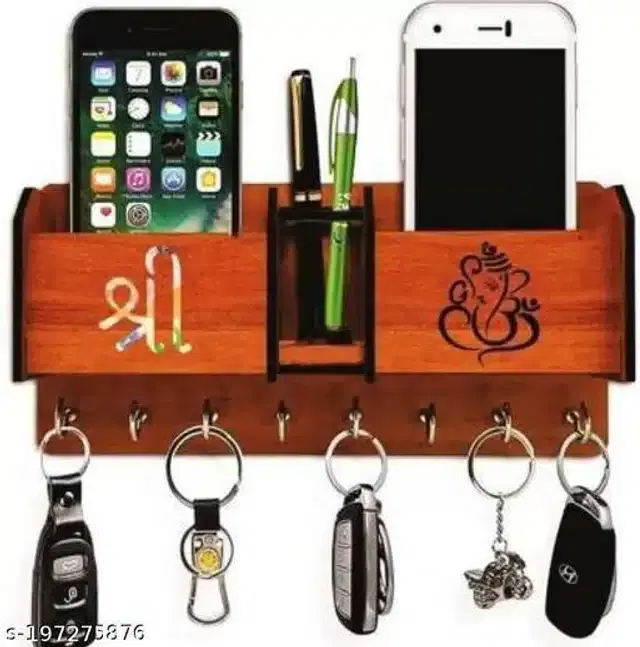 Wooden Mobile Holder, Brown