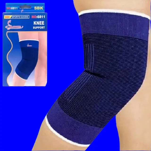 Polyester Solid Knee Sleeves for Women, Blue, Set of 1