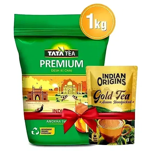 Tata Tea Premium 1 kg + Indian Origins Gold Tea 100 g