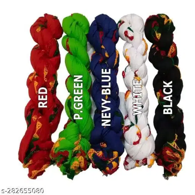 Dupatta for Women, Pack of 5 (Multicolor, 2 m)