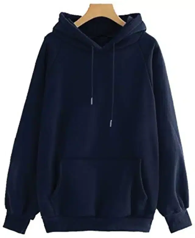 Full Sleeves Hooded Sweatshirt for Women (Navy Blue, M)