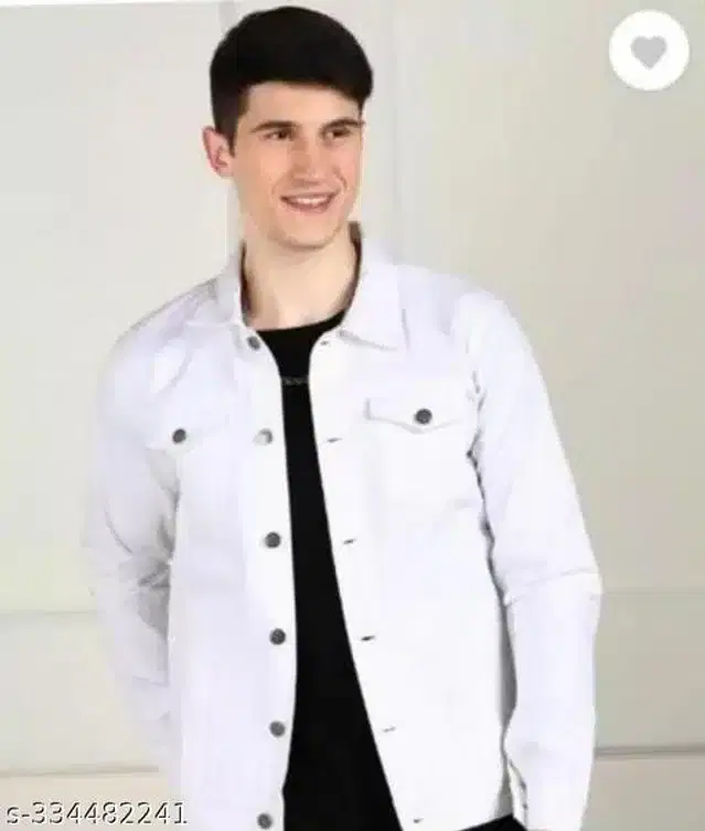 Full Sleeves Jacket for Men (White, M)