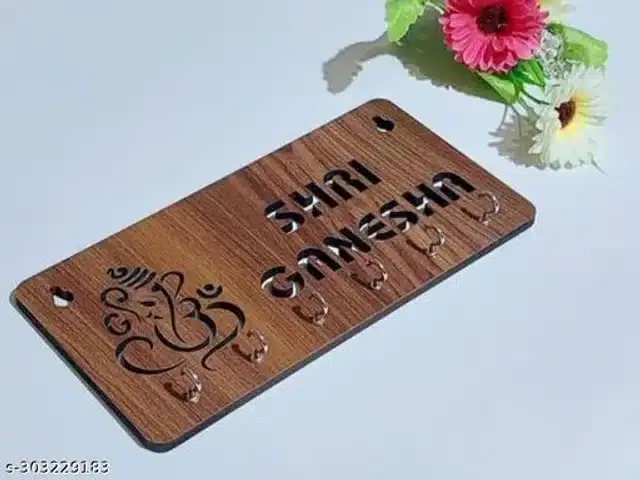 Wooden Key Holder, Brown, Pack of 1