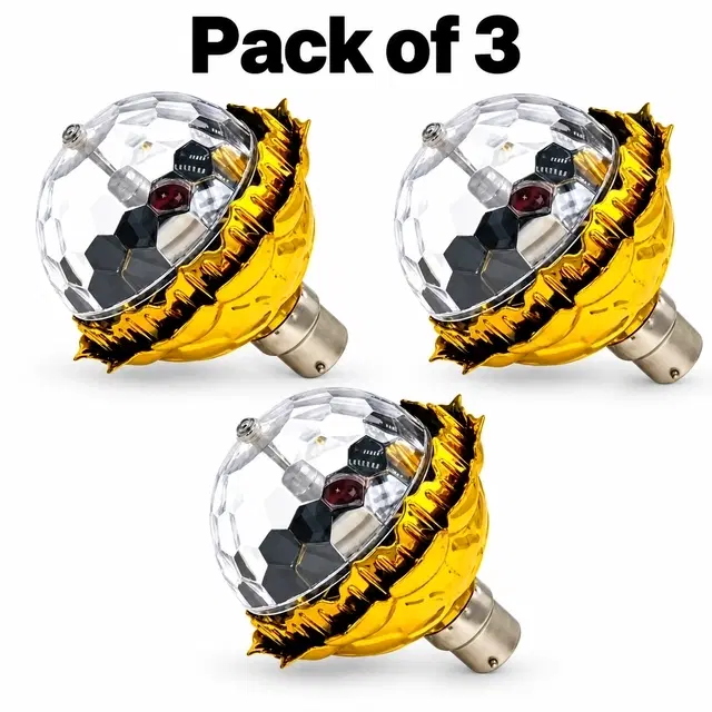 360° Rotatable Golden Disco Bulb - Multicolor, Multicolor & Multicolor (Combo Pack of 3)