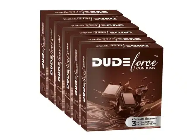 Dude Force 3 Pcs Chocolate Flavoured Condoms for Men, Set of 6