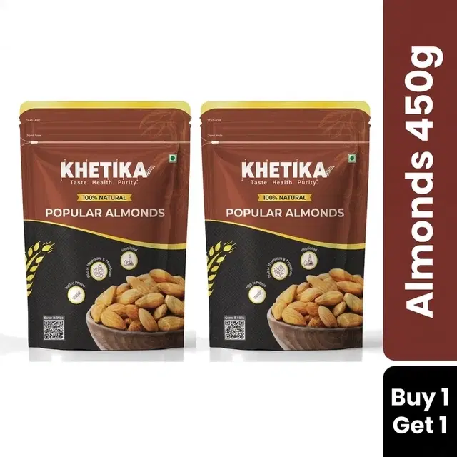 Khetika Popular Almonds 450g (Pack of 2)