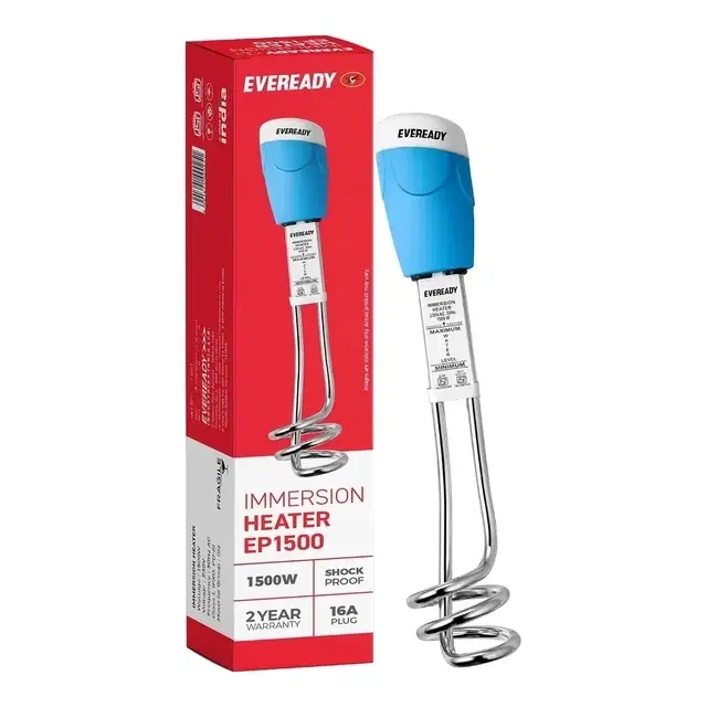 Eveready Epoxy Immersion Heater Rod | 1500W | Rust-Resistant & Long Life | 2 Years Warranty | 16 A Plug